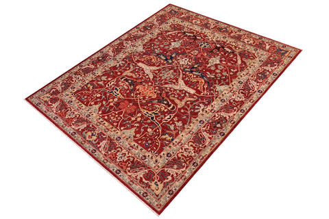 handmade Traditional Kafkaz Rust Rust Hand Knotted RECTANGLE 100% WOOL area rug 8x10