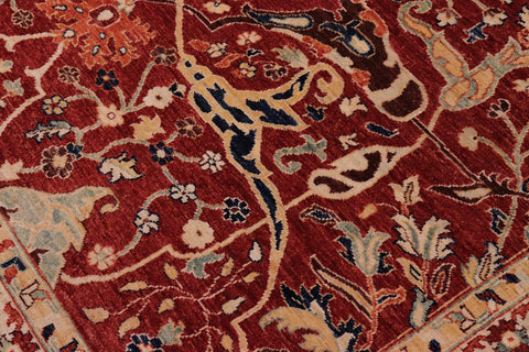 handmade Traditional Kafkaz Rust Rust Hand Knotted RECTANGLE 100% WOOL area rug 8X10