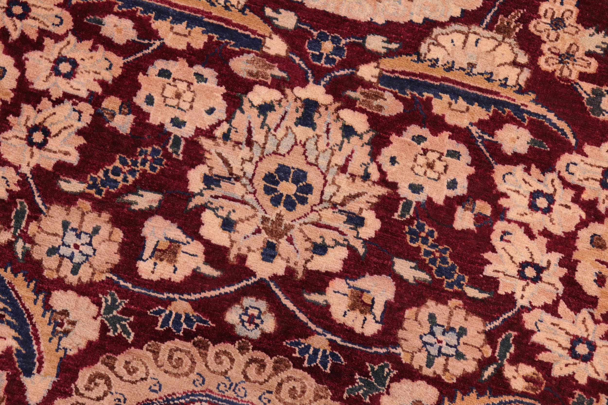 handmade Transitional Agra Tabriz Aubergine Blue Hand Knotted RECTANGLE 100% WOOL area rug 8 x 10