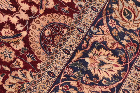 handmade Transitional Agra Tabriz Aubergine Blue Hand Knotted RECTANGLE 100% WOOL area rug 8 x 10