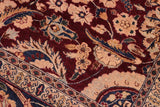 Vintage Agra Tabriz Alma Aubergine/Blue Wool Rug - 8'3'' x 9'9''