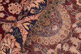 Vintage Agra Tabriz Alma Aubergine/Blue Wool Rug - 8'3'' x 9'9''