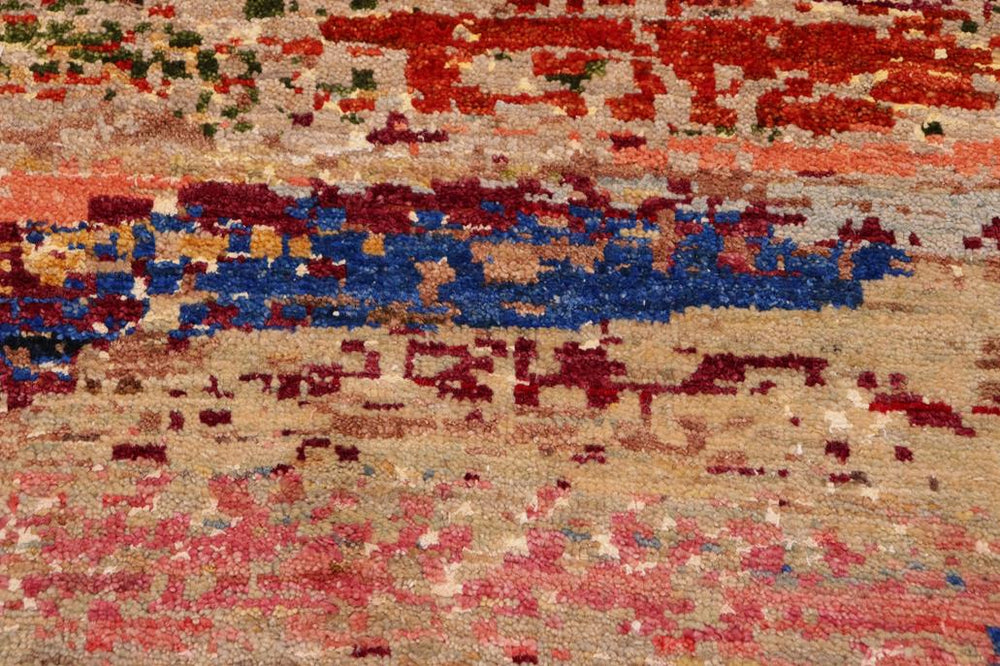 handmade Modern Modern Blue Red Hand Knotted RECTANGLE 100% WOOL area rug 8X10