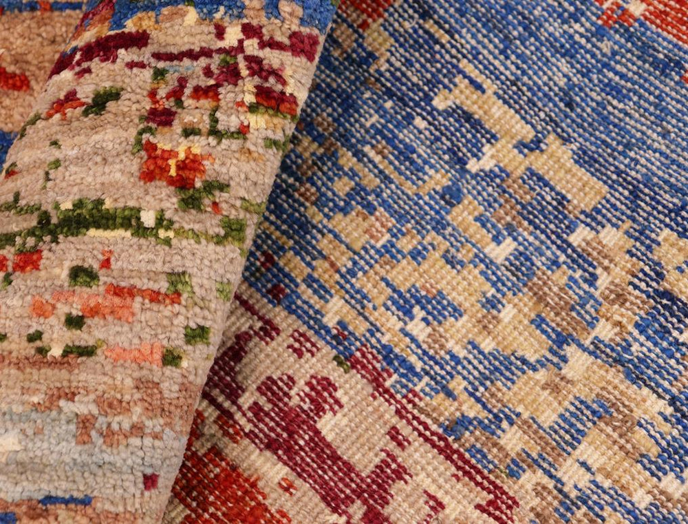 handmade Modern Modern Blue Red Hand Knotted RECTANGLE 100% WOOL area rug 8X10