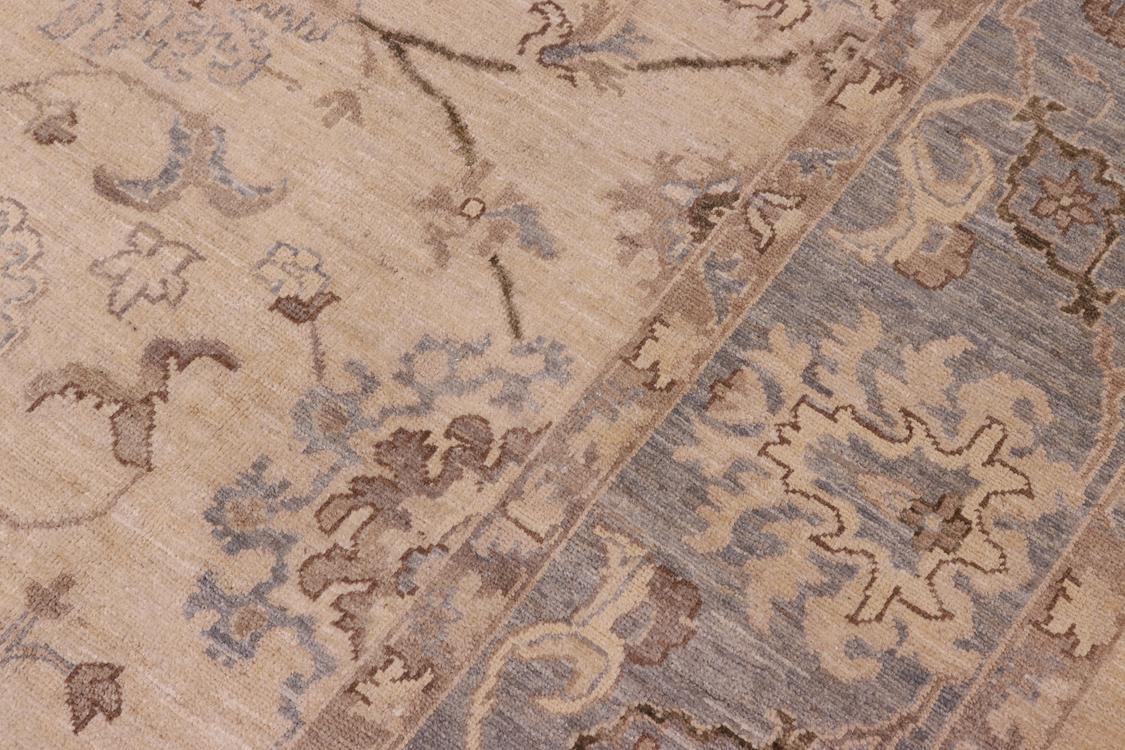 handmade Traditional Kafkaz Tan Lt. Blue Hand Knotted RECTANGLE 100% WOOL area rug 8x10