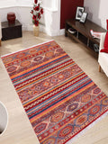 handmade Geometric Khorgeen Red Blue Hand Knotted RECTANGLE 100% WOOL area rug 6x8