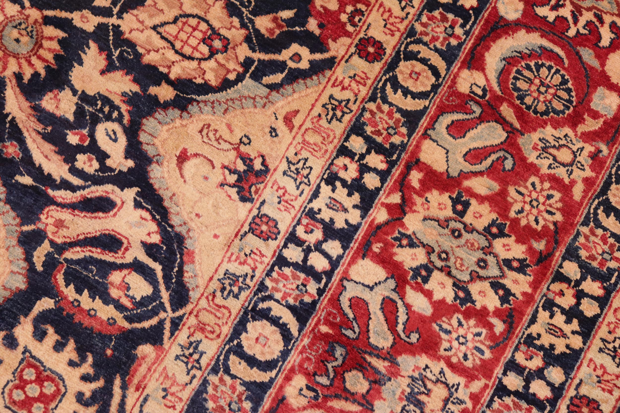 handmade Traditional Kirman Blue Red Hand Knotted RECTANGLE 100% WOOL area rug 8 x 10