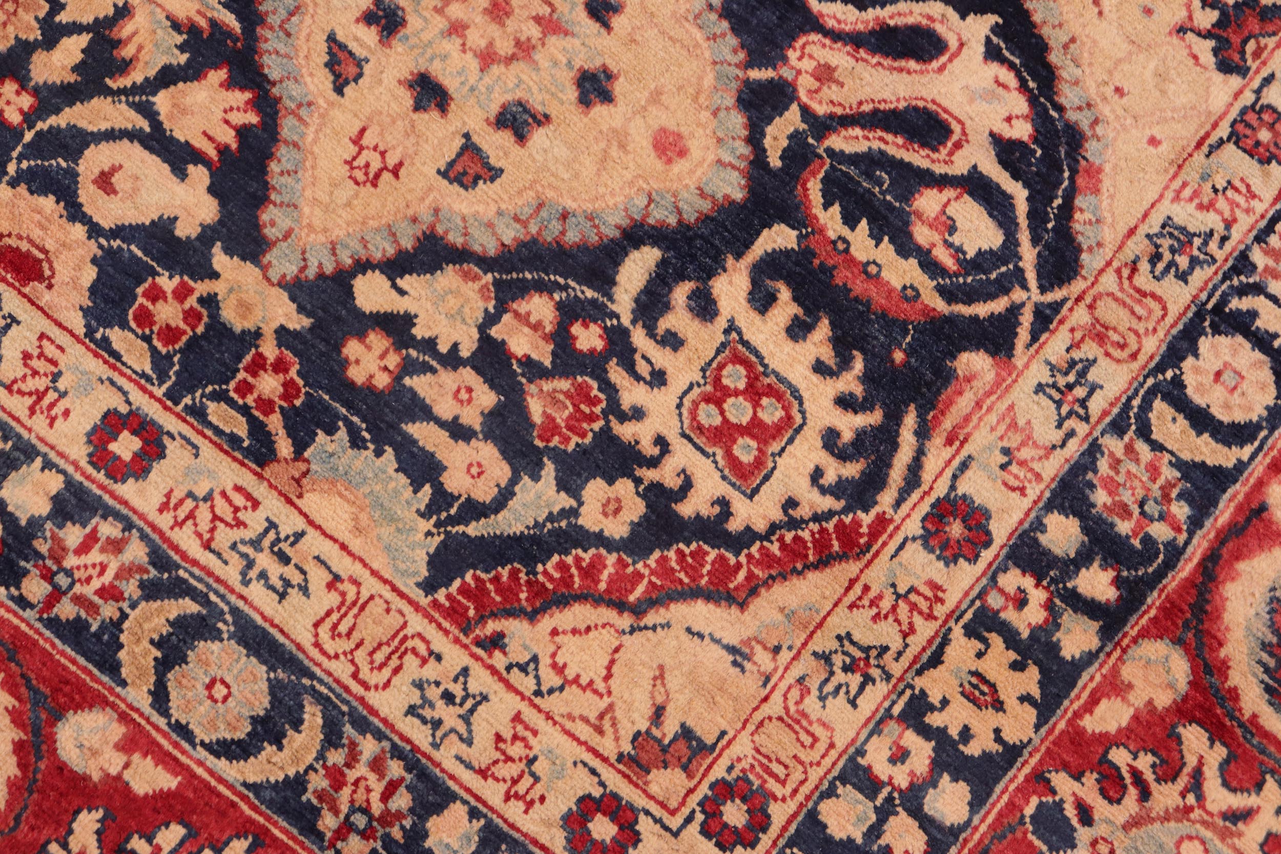 handmade Traditional Kirman Blue Red Hand Knotted RECTANGLE 100% WOOL area rug 8 x 10