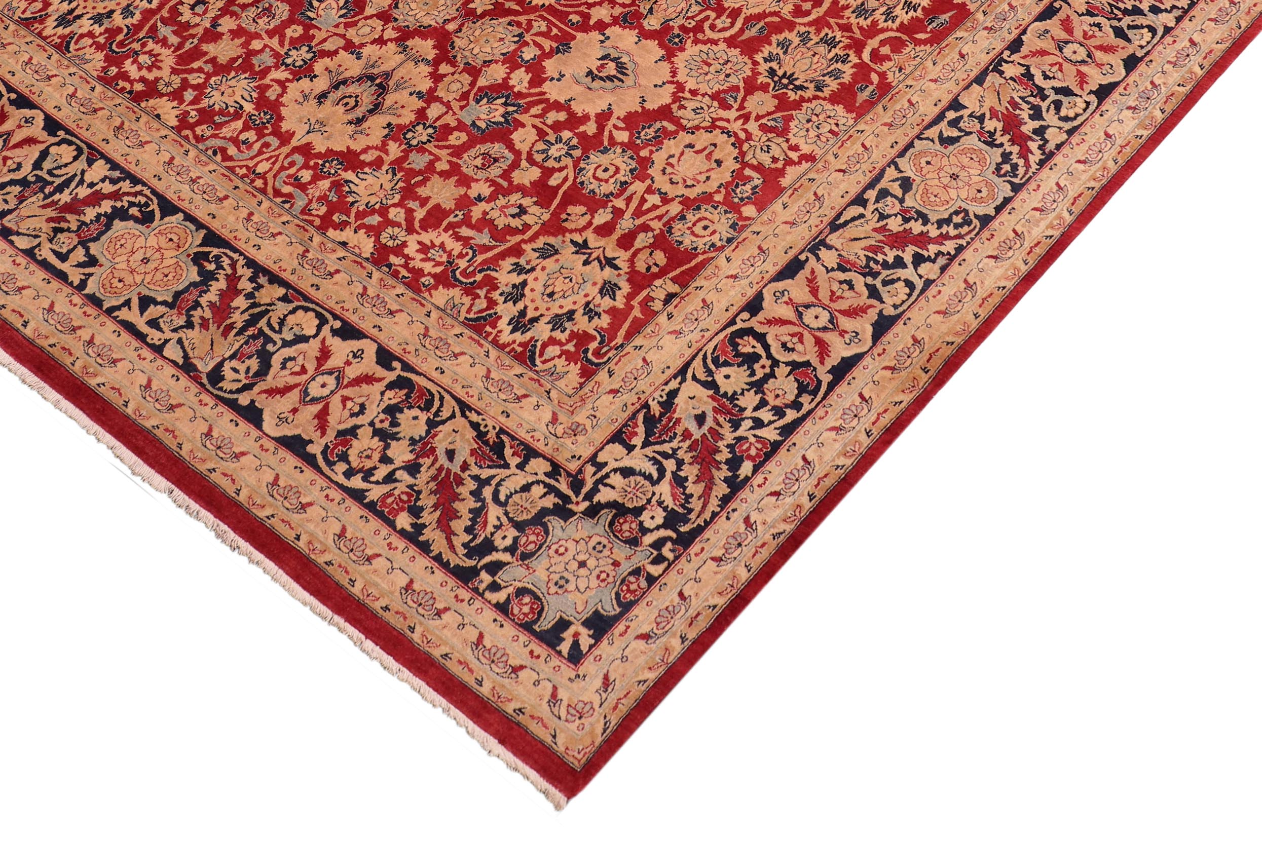 handmade Transitional Mahal Red Blue Hand Knotted RECTANGLE 100% WOOL area rug 8x10