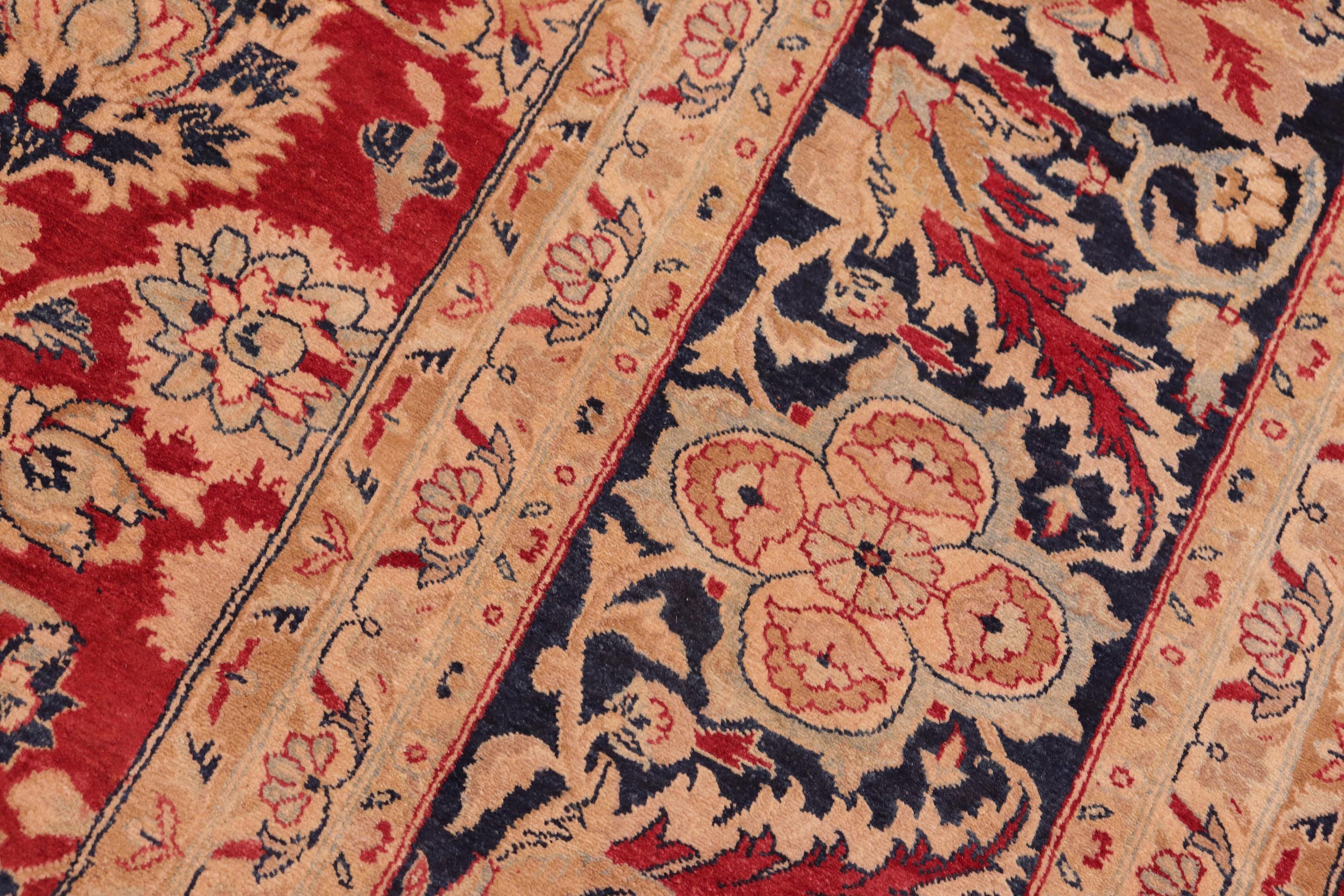 handmade Transitional Mahal Red Blue Hand Knotted RECTANGLE 100% WOOL area rug 8x10