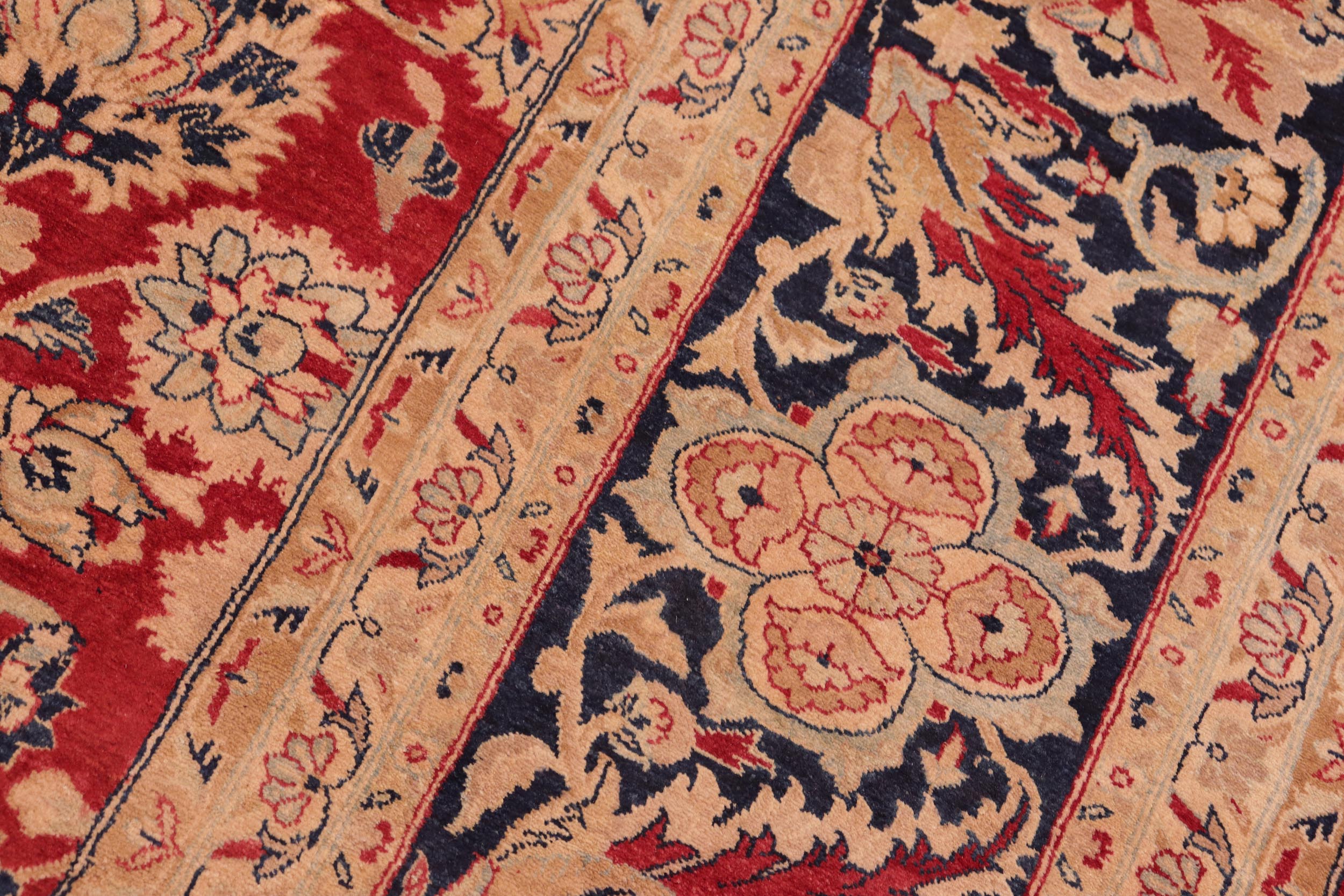 handmade Transitional Mahal Red Blue Hand Knotted RECTANGLE 100% WOOL area rug 8 x 10