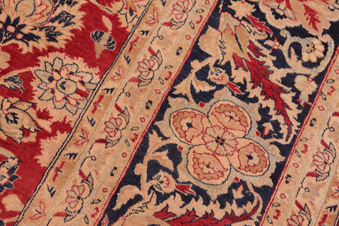 handmade Transitional Mahal Red Blue Hand Knotted RECTANGLE 100% WOOL area rug 8 x 10