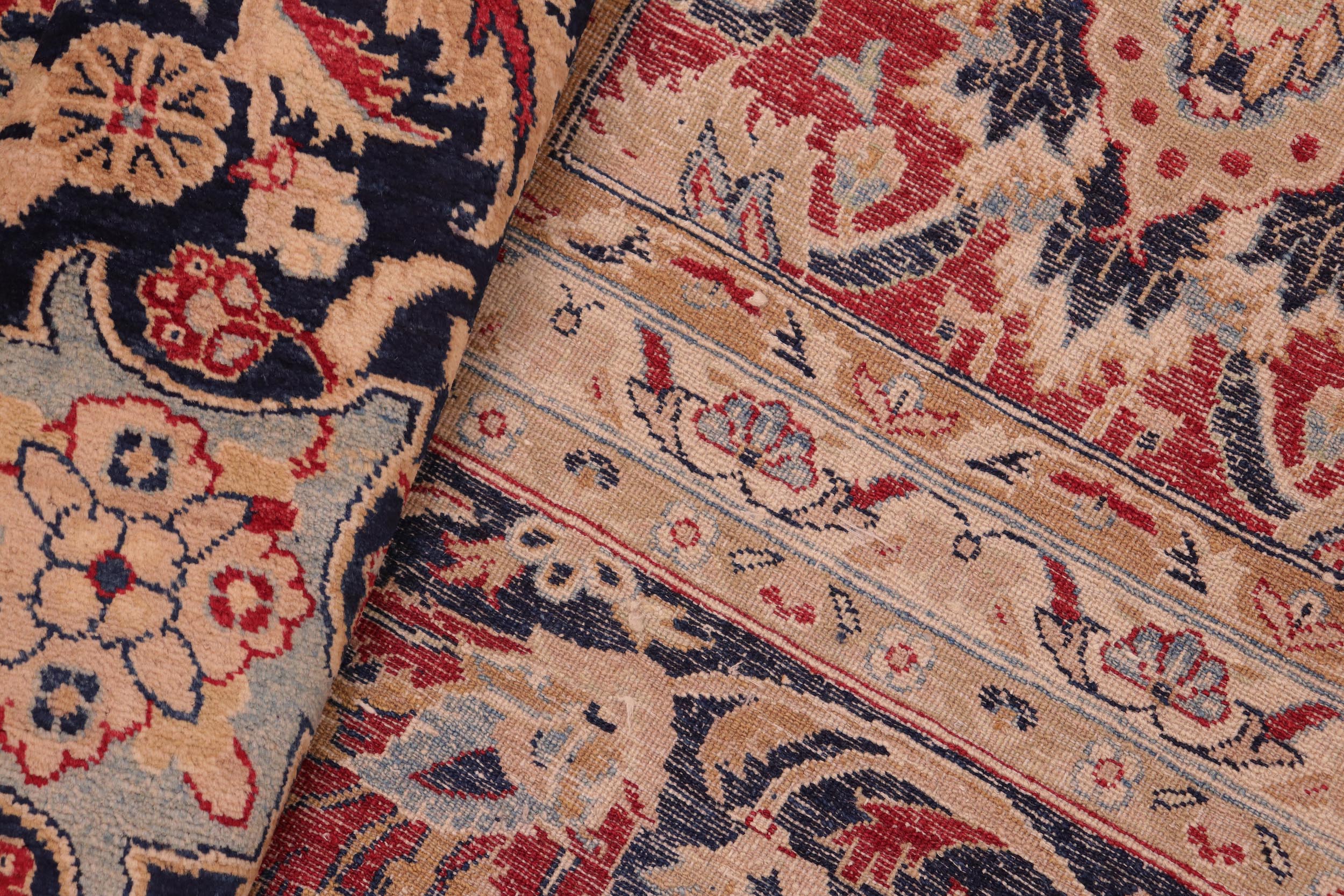 handmade Transitional Mahal Red Blue Hand Knotted RECTANGLE 100% WOOL area rug 8 x 10