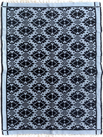handmade Transitional Double Side Black Blue Hand-Woven RECTANGLE 100% WOOL area rug 4x6