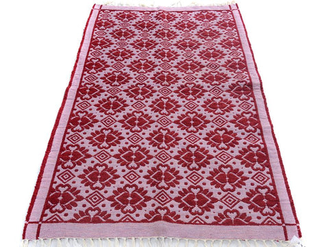 handmade Transitional Double Side Pink Pink Hand-Woven RECTANGLE 100% WOOL area rug 4x6