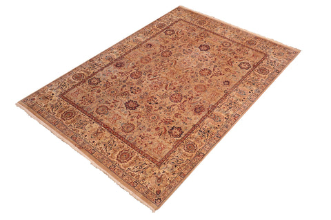 handmade Transitional Agra Tan Tan Hand Knotted RECTANGLE 100% WOOL area rug 8 x 10