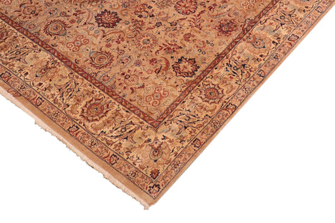 handmade Transitional Agra Tan Tan Hand Knotted RECTANGLE 100% WOOL area rug 8 x 10