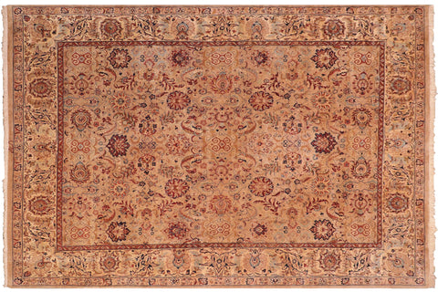 handmade Transitional Agra Tan Tan Hand Knotted RECTANGLE 100% WOOL area rug 8 x 10