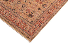 Vintage Persian Tabriz Carla Gold/Rose Wool Rug - 8'0''X9'10''