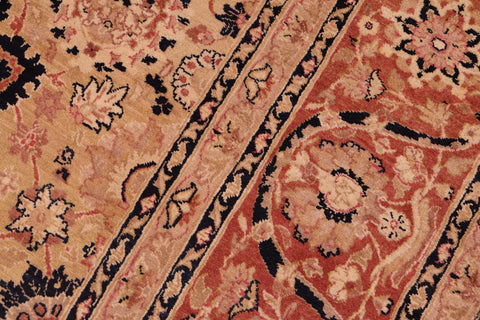 handmade Transitional Tabriz Gold Rose Hand Knotted RECTANGLE 100% WOOL area rug 8 x 10