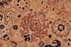 Vintage Persian Tabriz Carla Gold/Rose Wool Rug - 8'0''X9'10''