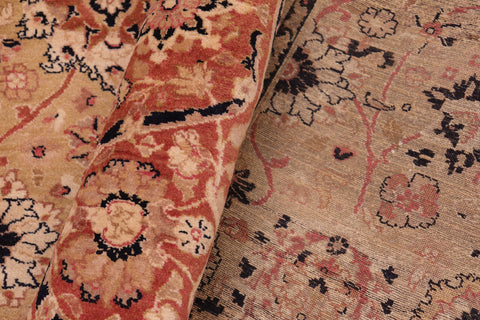 handmade Transitional Tabriz Gold Rose Hand Knotted RECTANGLE 100% WOOL area rug 8 x 10