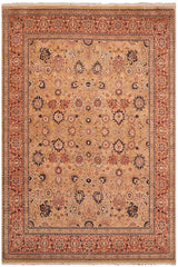 Traditional Tabriz Carla Gold Rose Hand Knotted Area rugs 8X10