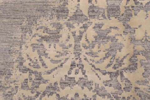 handmade Modern Kafkaz Gray Ivory Hand Knotted RECTANGLE 100% WOOL area rug 8' x 12'