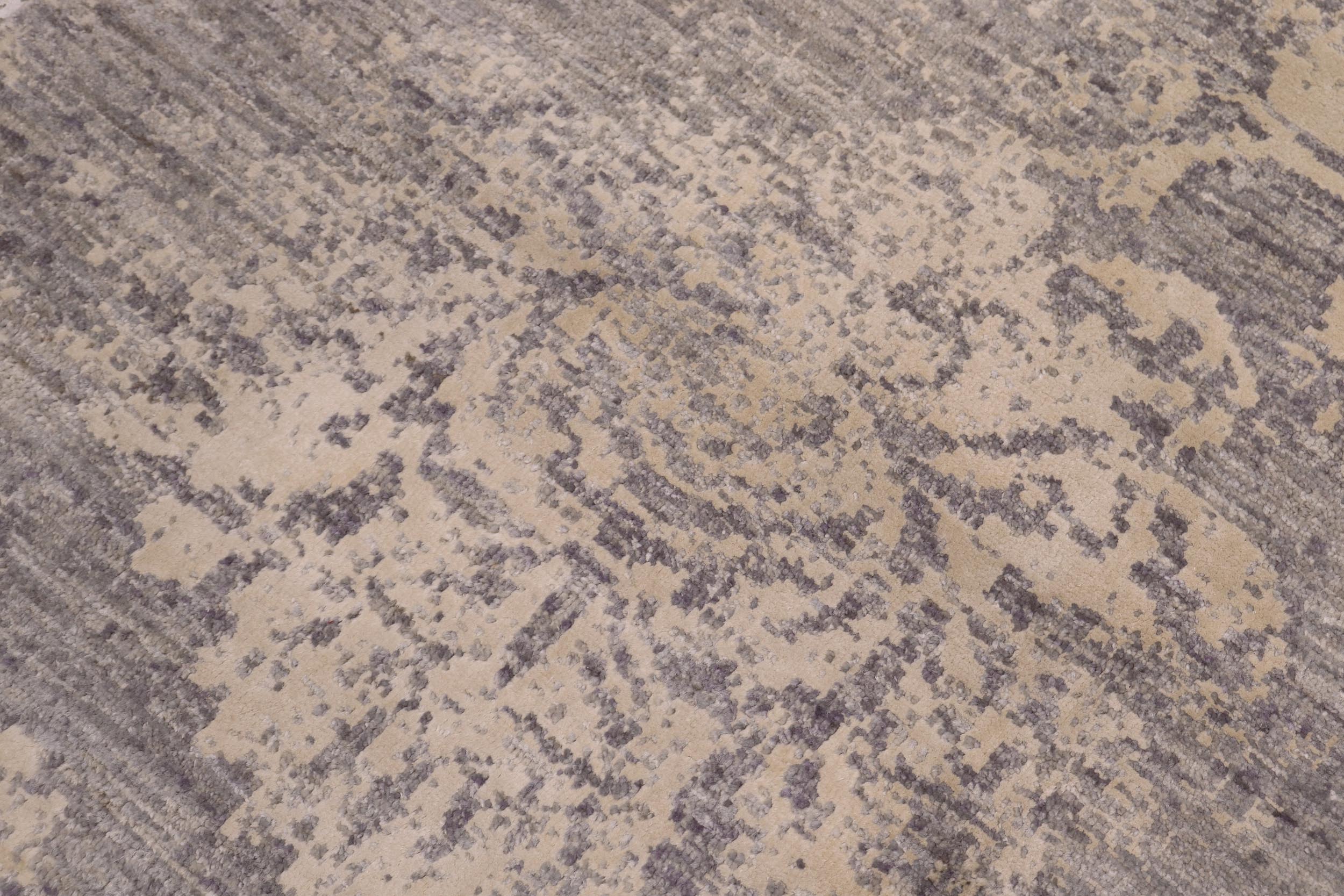 handmade Modern Kafkaz Gray Ivory Hand Knotted RECTANGLE 100% WOOL area rug 8' x 12'