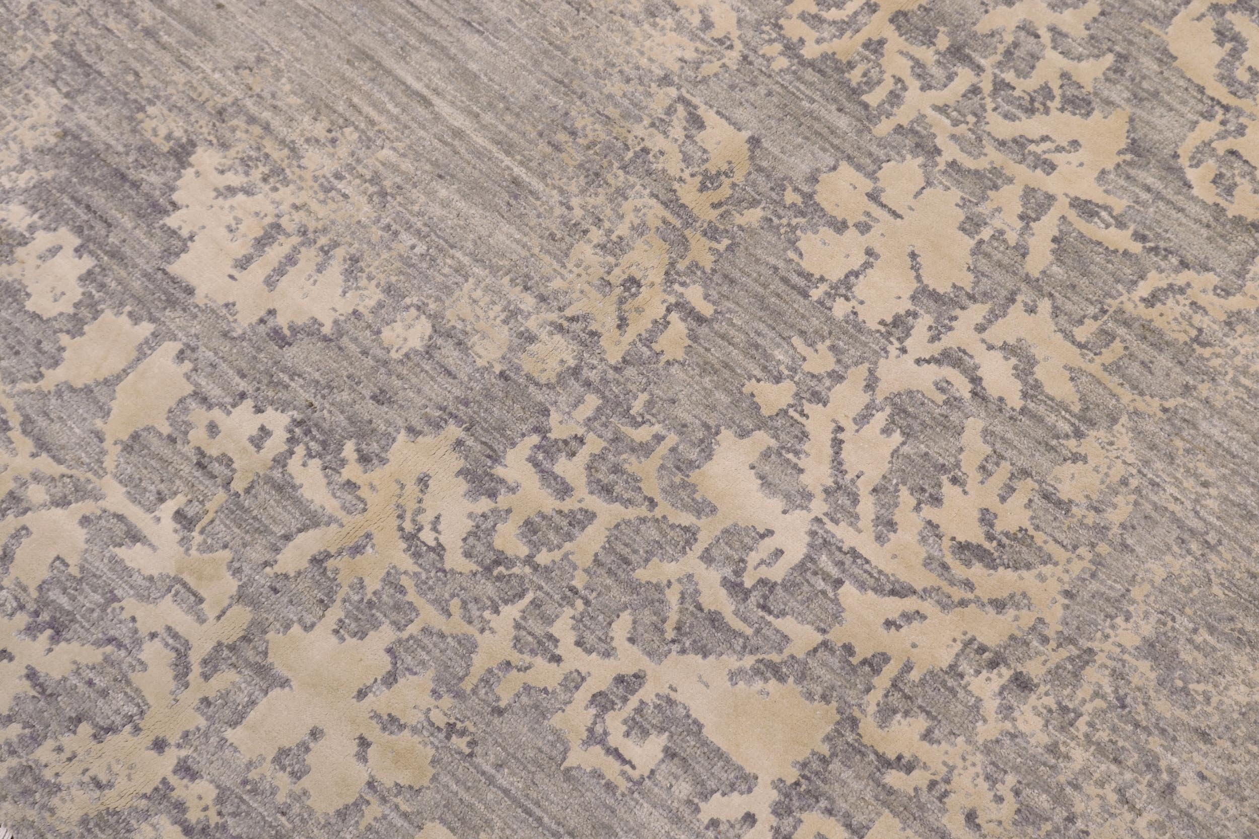 handmade Modern Kafkaz Gray Ivory Hand Knotted RECTANGLE 100% WOOL area rug 8' x 12'