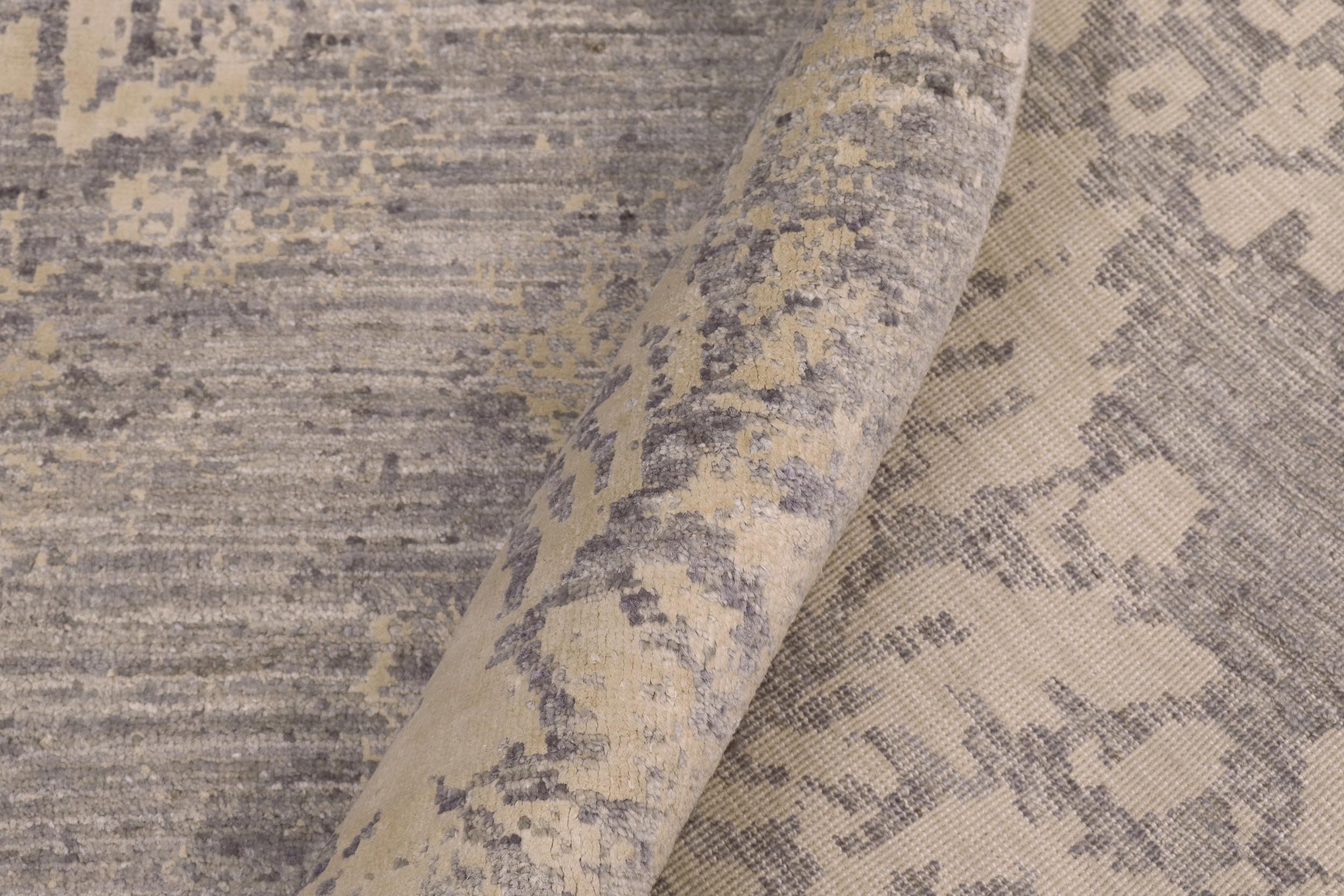 handmade Modern Kafkaz Gray Ivory Hand Knotted RECTANGLE 100% WOOL area rug 8' x 12'