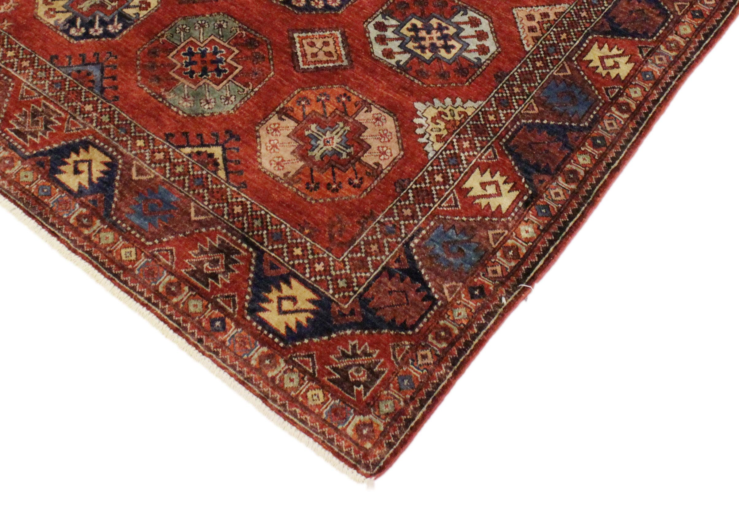 handmade Transitional Kafkaz Rust Rust Hand Knotted RECTANGLE 100% WOOL area rug 5' x 6'