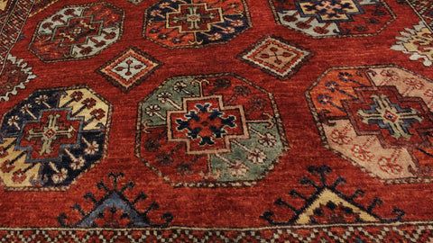 handmade Transitional Kafkaz Rust Rust Hand Knotted RECTANGLE 100% WOOL area rug 5' x 6'