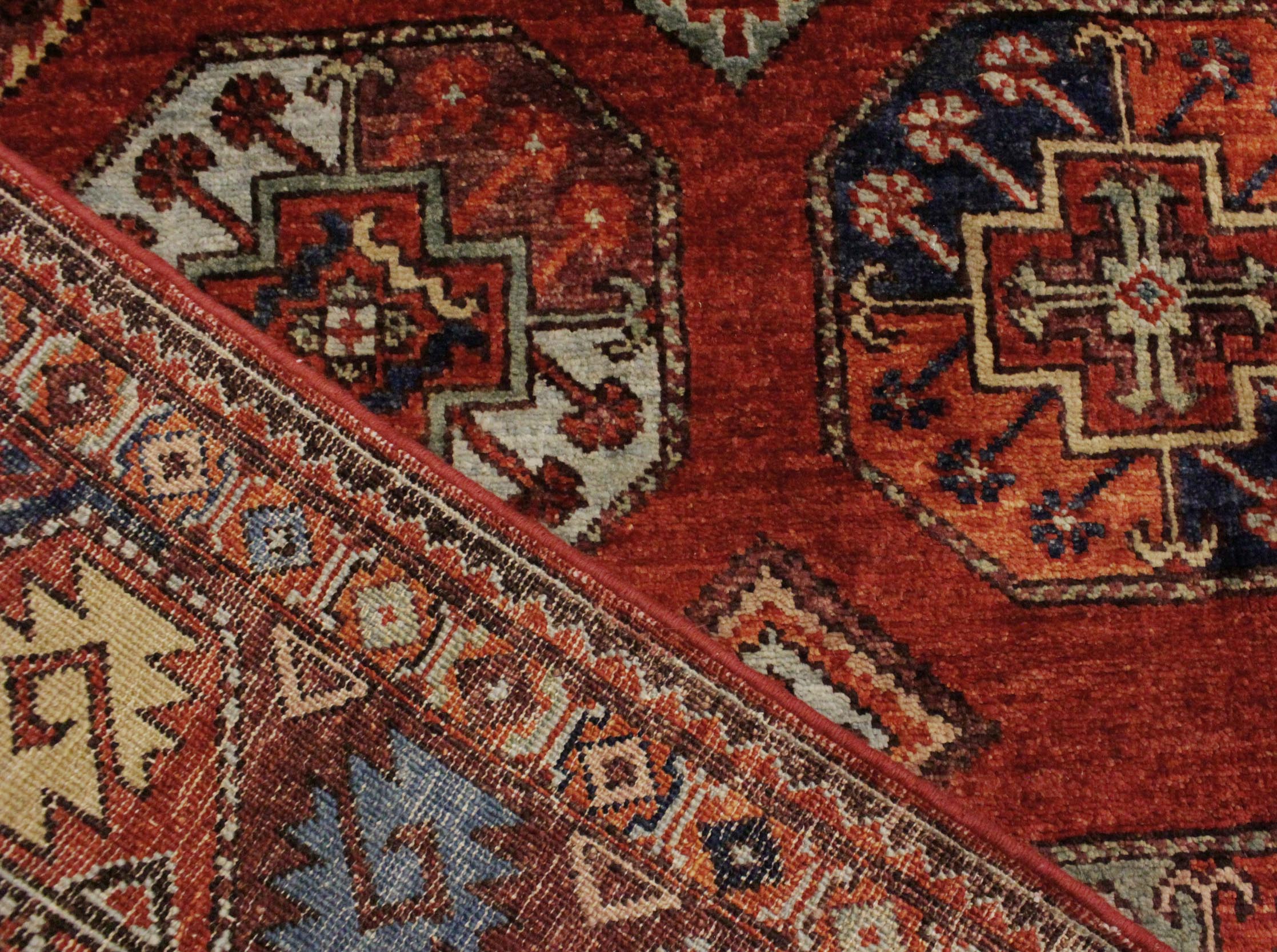handmade Transitional Kafkaz Rust Rust Hand Knotted RECTANGLE 100% WOOL area rug 5' x 6'