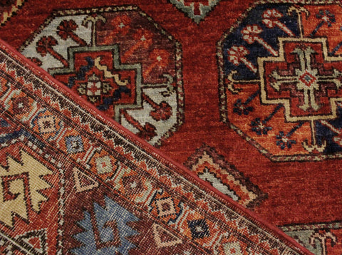 handmade Transitional Kafkaz Rust Rust Hand Knotted RECTANGLE 100% WOOL area rug 5' x 6'