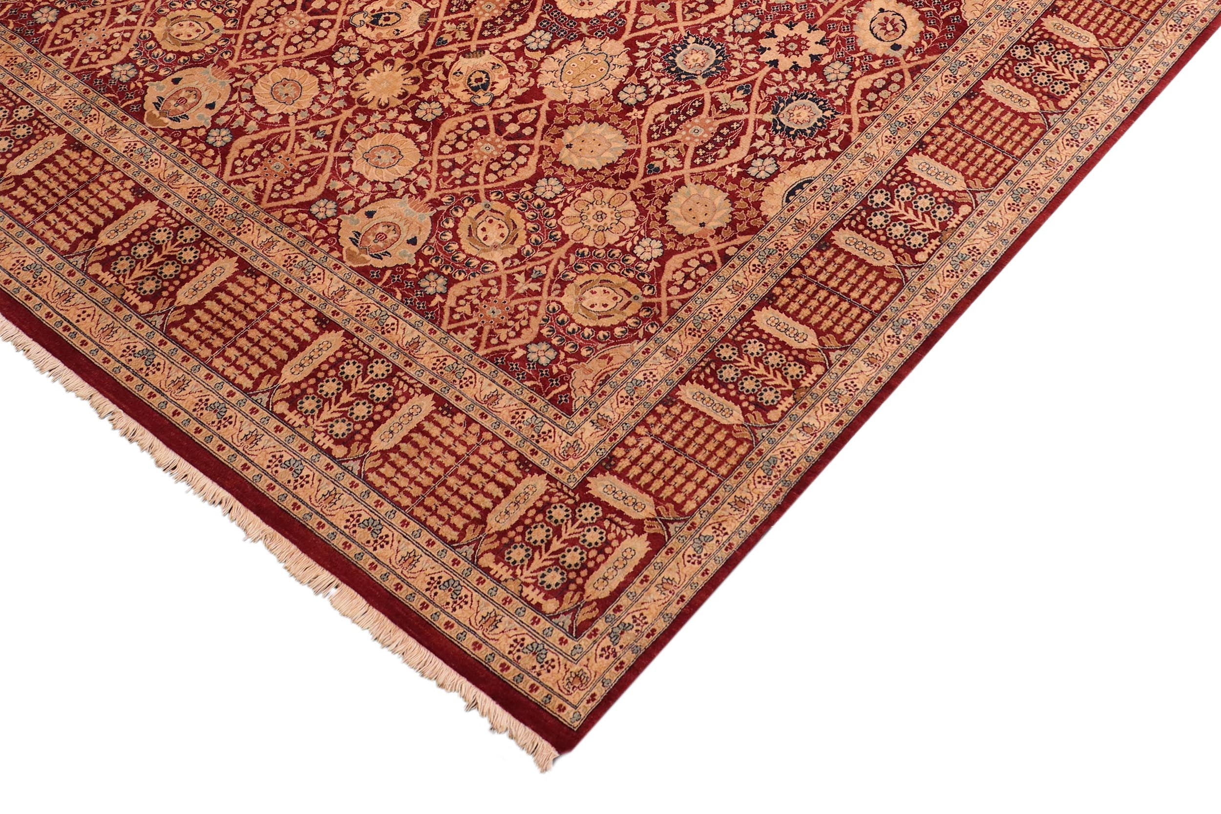 handmade Transitional Tabriz Aubergine Aubergine Hand Knotted RECTANGLE 100% WOOL area rug 8 x 10
