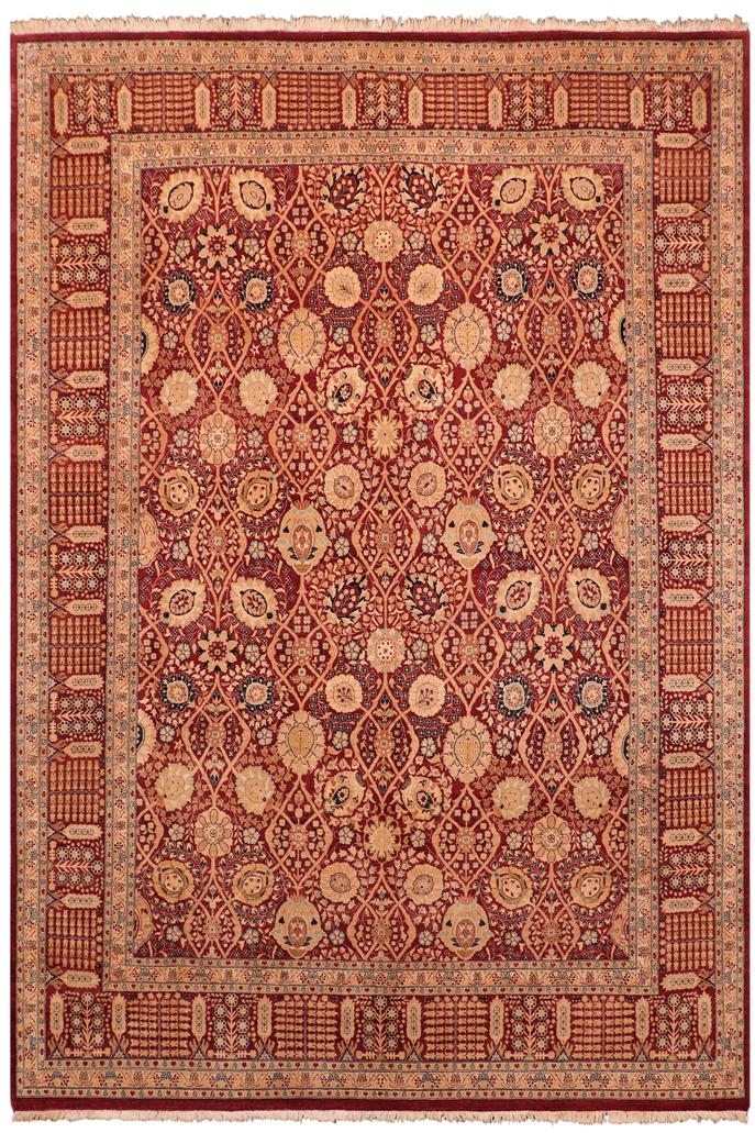 Traditional Tabriz Tara Aubergine Aubergine Hand Knotted Area rugs 8X10