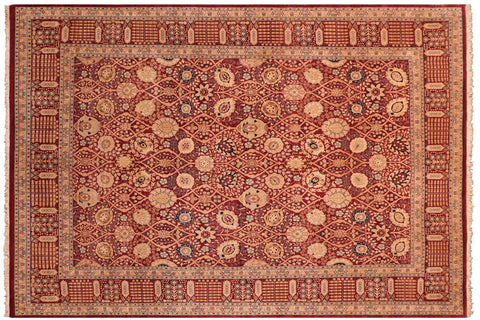 handmade Transitional Tabriz Aubergine Aubergine Hand Knotted RECTANGLE 100% WOOL area rug 8 x 10