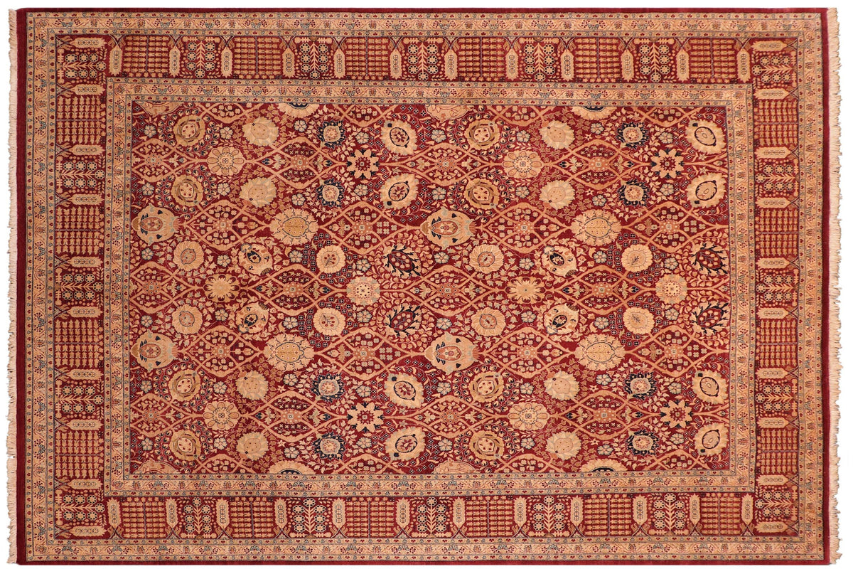 handmade Transitional Tabriz Aubergine Aubergine Hand Knotted RECTANGLE 100% WOOL area rug 8x10