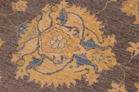 handmade Transitional Kafkaz Gray Tan Hand Knotted RECTANGLE 100% WOOL area rug 10' x 13'