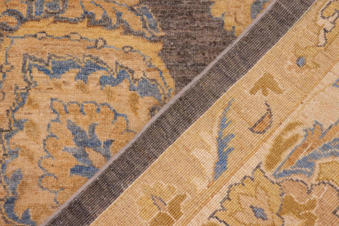 handmade Transitional Kafkaz Gray Tan Hand Knotted RECTANGLE 100% WOOL area rug 10' x 13'