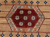 handmade Geometric Khorgeen Brown Blue Hand Knotted RECTANGLE 100% WOOL area rug 8x10