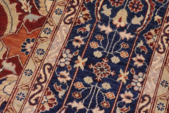 handmade Traditional Kafkaz Rust Blue Hand Knotted RECTANGLE 100% WOOL area rug 9X12