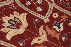 handmade Traditional Kafkaz Rust Blue Hand Knotted RECTANGLE 100% WOOL area rug 9X12