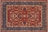 Eclectic Ziegler Odell Rust/Blue Hand-Knotted Wool Rug - 9'0'' x 11'9''