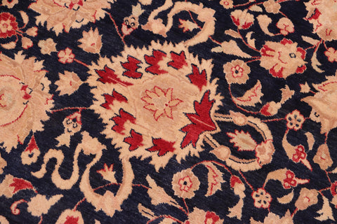 handmade Transitional Kashan Blue Red Hand Knotted RECTANGLE 100% WOOL area rug 8 x 10