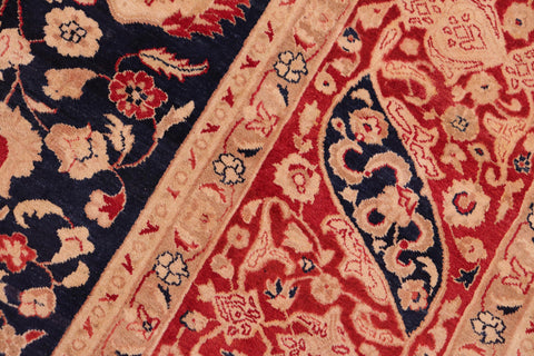 handmade Transitional Kashan Blue Red Hand Knotted RECTANGLE 100% WOOL area rug 8 x 10