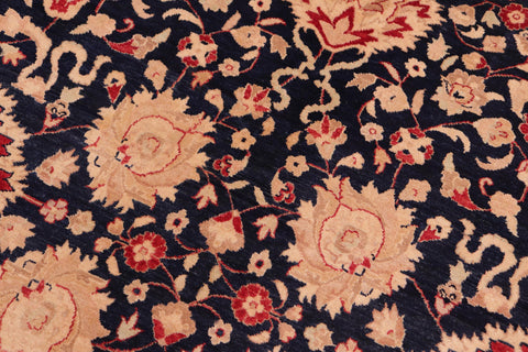 handmade Transitional Kashan Blue Red Hand Knotted RECTANGLE 100% WOOL area rug 8 x 10