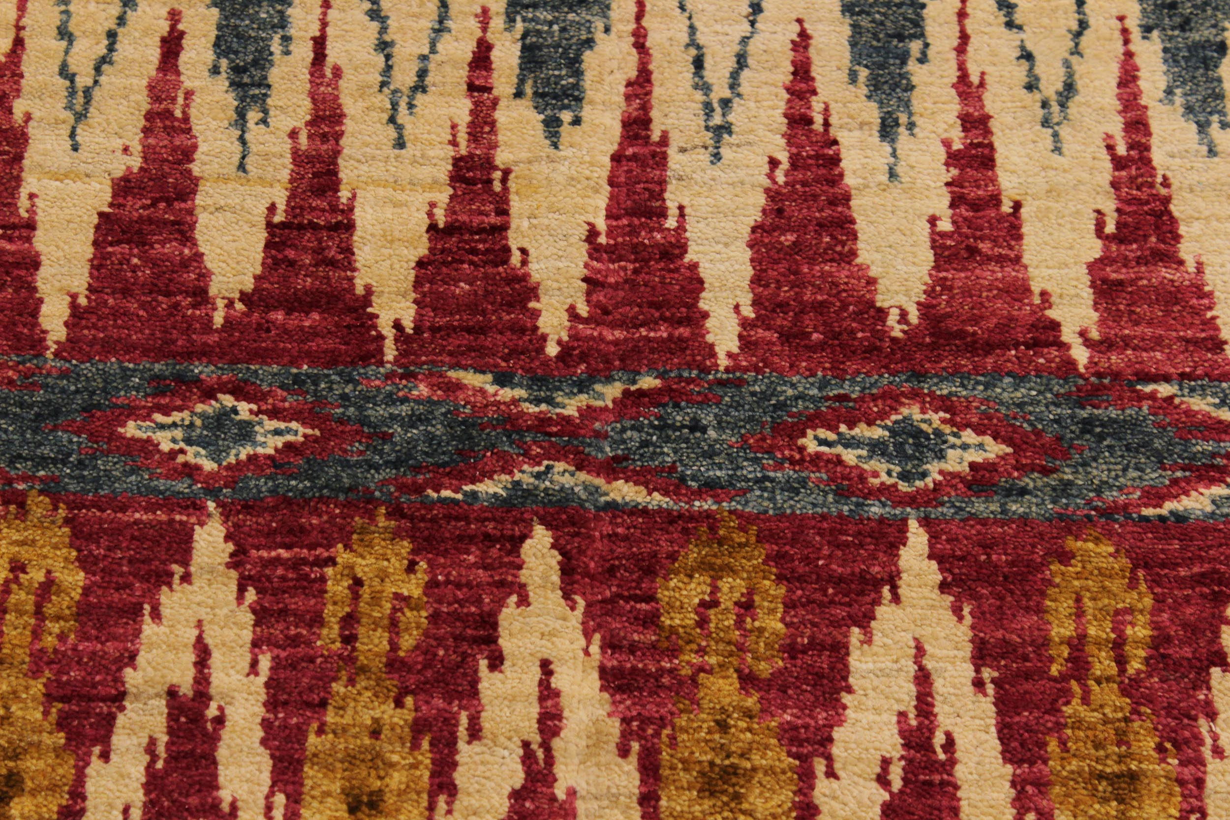 handmade Geometric Kafkaz Pink Green Hand Knotted RUNNER 100% WOOL area rug 3' x 8'
