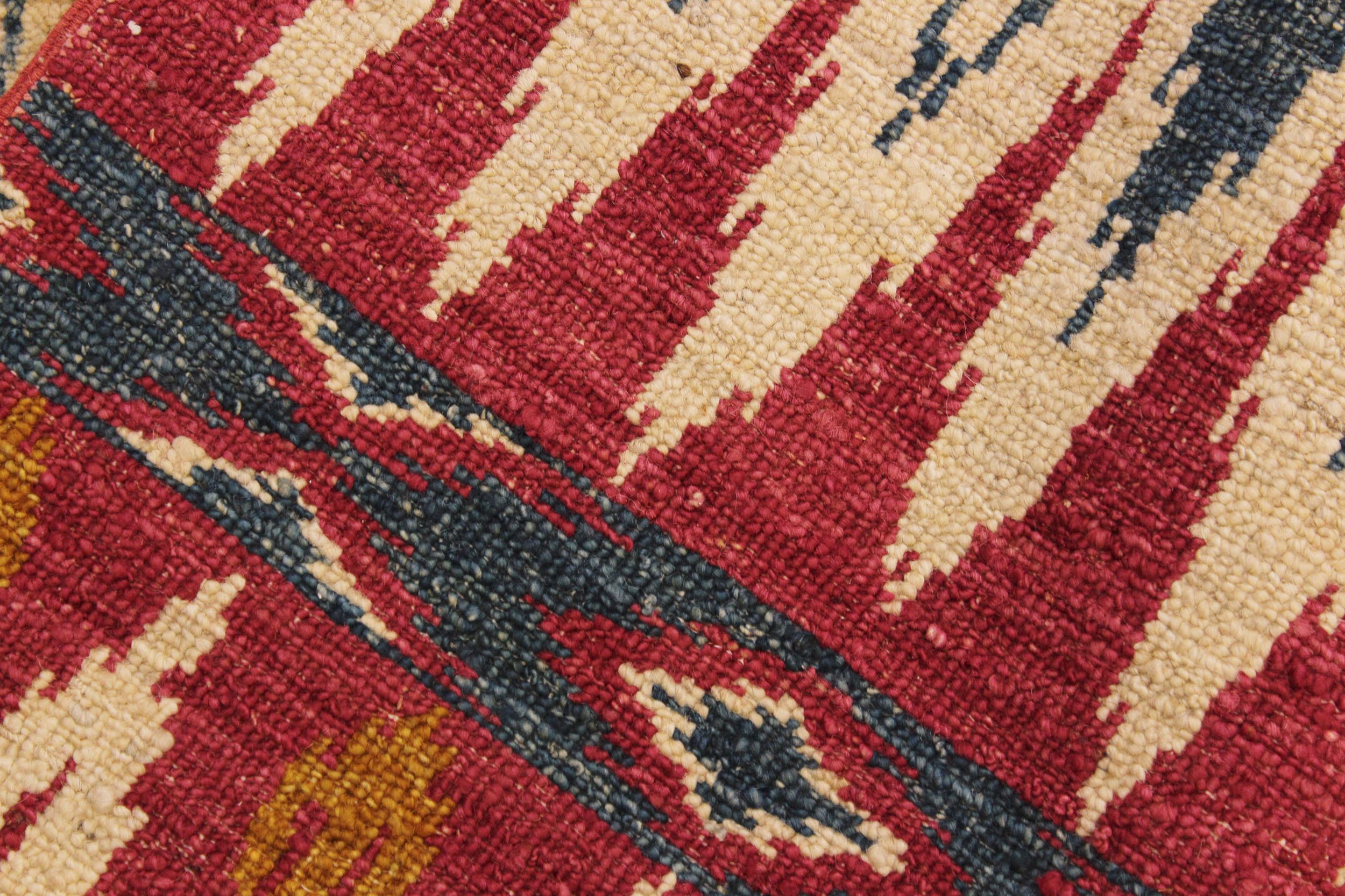 handmade Geometric Kafkaz Pink Green Hand Knotted RUNNER 100% WOOL area rug 3' x 8'
